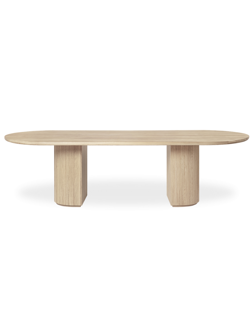 Table de salle à manger ovale en bois massif ton chêne foncé de différentes  tailles
